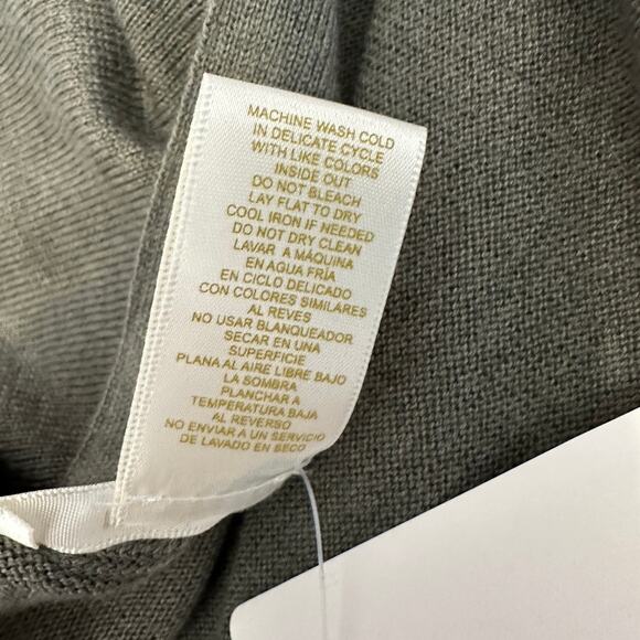 Matty M Long Cardigan Sweater SZ XL Open Front Slouchy Loose Drape Olive Green - Picture 7 of 7